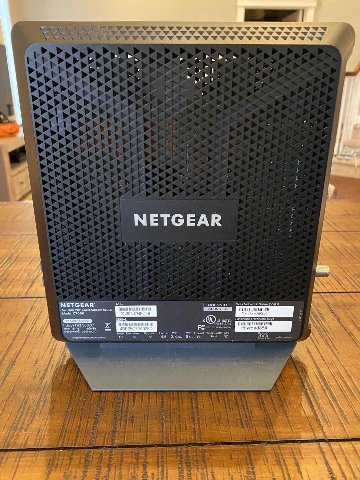 Netgear AC 1900 WiFi Cable Modem Router - Model C7000