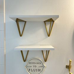 White Gold Wall Shelves