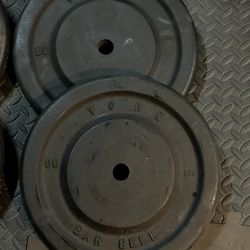 Vintage YORK Barbell Plates 