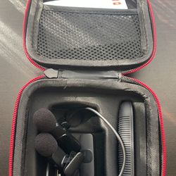 Pivo Hard Case with Remote, 2 Bluetooth Microphones and charging cord.