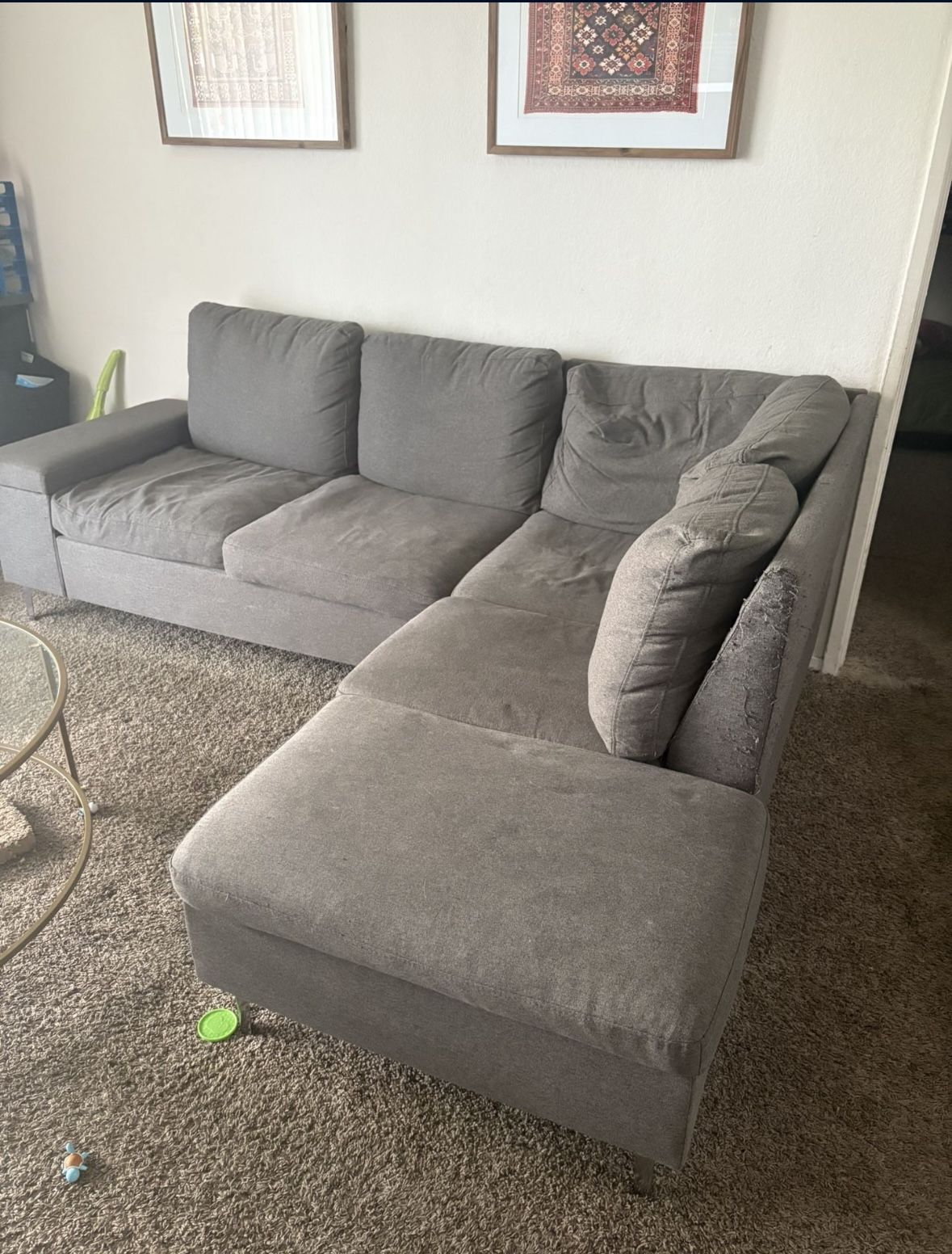 Gray sectional Couch