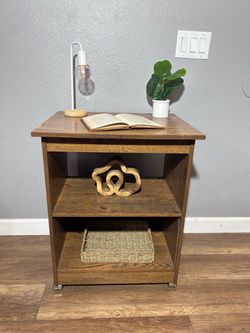 Rolling Faux Wood Grain Printer Stand / Utility Cart