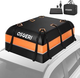 Osoeri Car Roof Carrier Bag, 21 Cubic Feet Waterproof 840D Rooftop Cargo Carrier Bag for All Top of Vehicle, Includes Topper Anti-Slip Mat, Reinforced