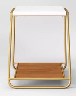 Elegant Side Table Accent piece in White and Gold