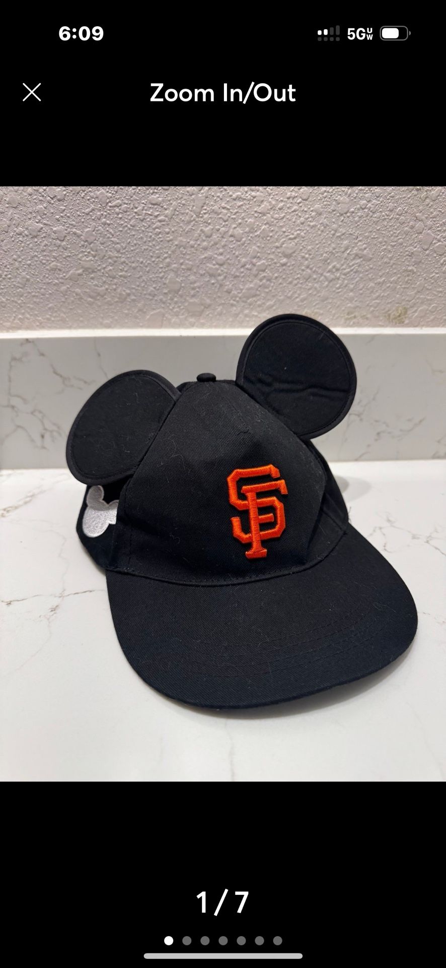 San Francisco Giants Mickey Mouse Ears Baseball Cap SF Hat 2024 Ghirardelli