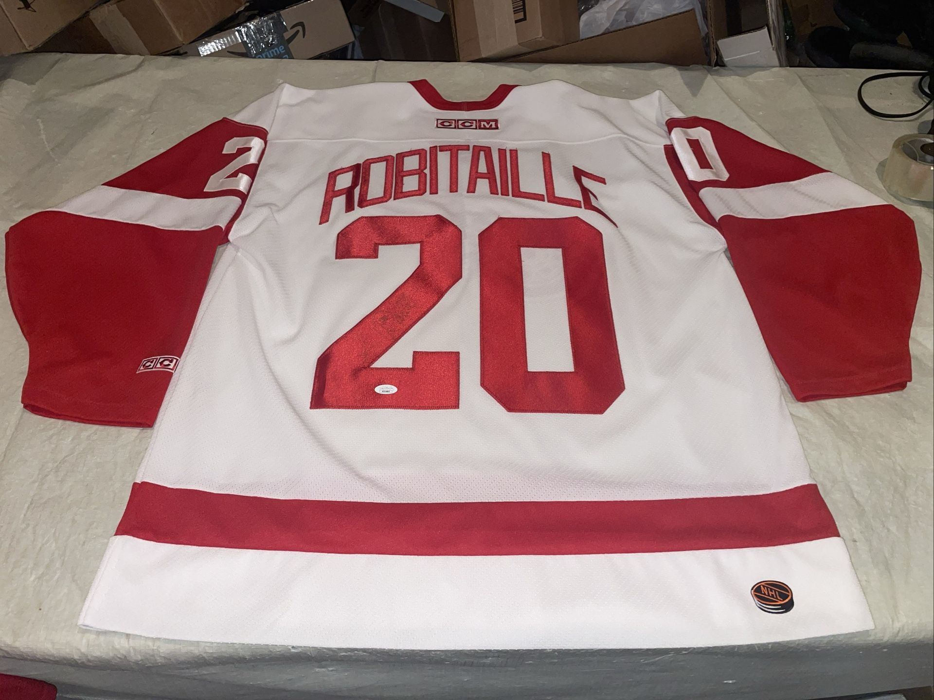 Luc Robitaille Auto Jsa Stanley Cup 2002 Jersey Detroit Red Wings Men Xl Ccm