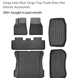 SUPER LINER Floor Mats for Tesla Model 3 Custom Fit 2021-2023（ Not fit Highland） All-Weather Cargo Liner Rear Cargo Tray Trunk Floor Mat Interior Acce