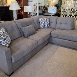 New Grey Sectional with Pillows