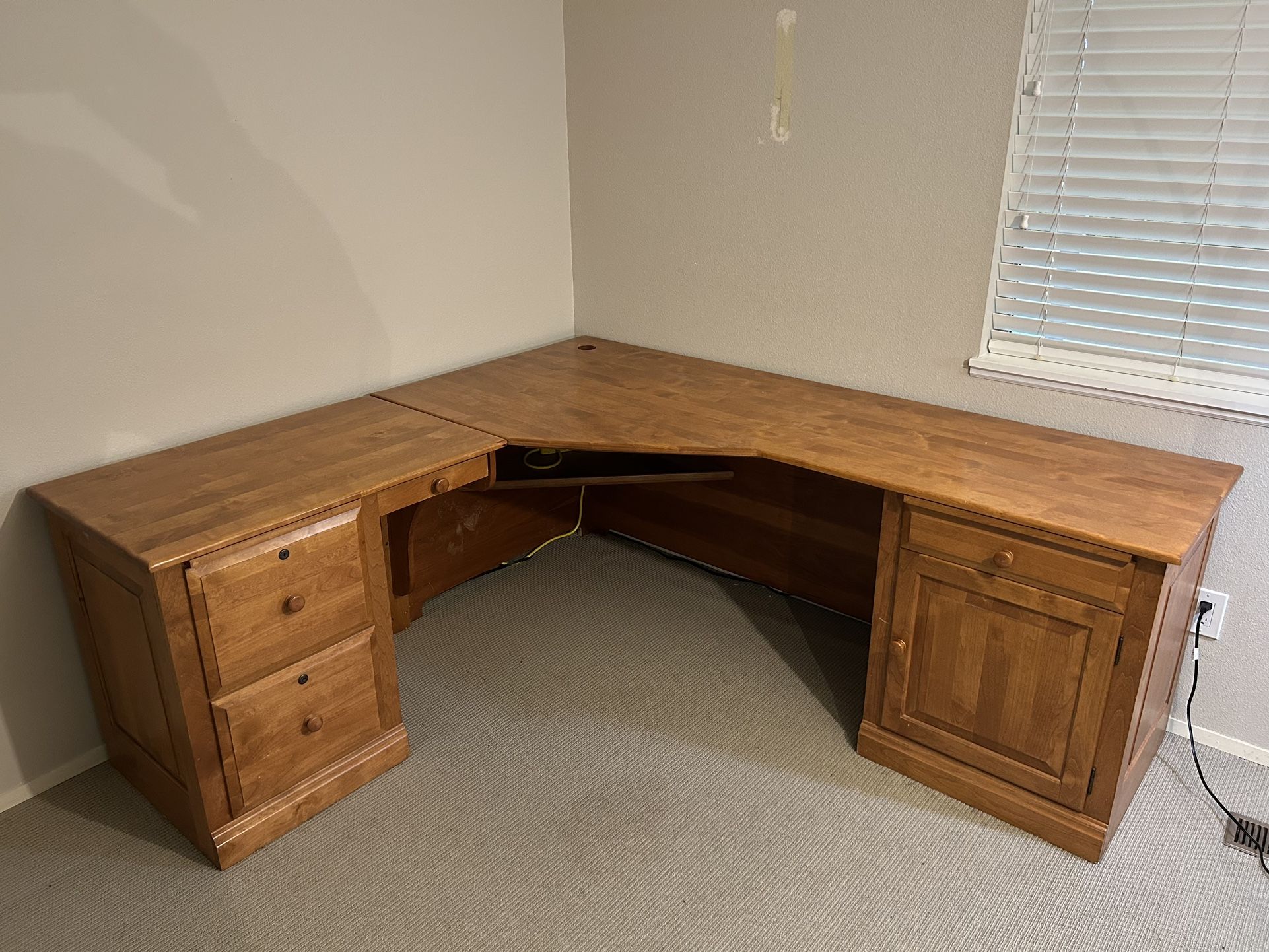 Sold Wood Corner Desk For Sale