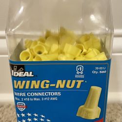 IDEAL Wing-Nut Wire Connector, 451 Yellow, Jar of 500
