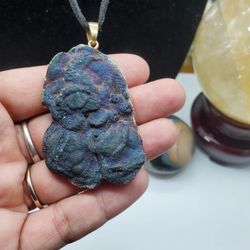 Handmade Aura Crystal Cluster Pendant Necklace 