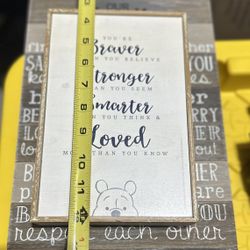 You're Braver Pooh Wood Decor