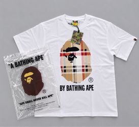 White Bape Burberry Tee