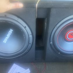2 12 In Subwoofer In Box With Amp Almost New Memphis