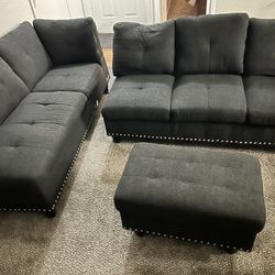 L Shaped Sectional w/Ottoman