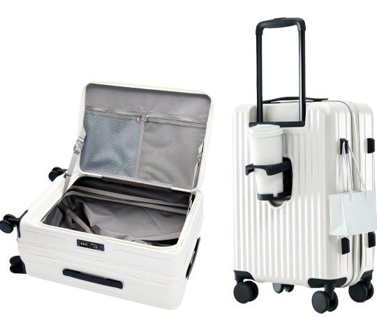 New Ivory White 20" Expandable Hard Shell Carry On