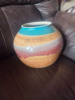 Glass Studio Pottery Cookie Jar