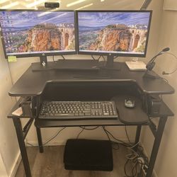 39” Desk With Table Top Extender For Standing And Office Chair. 