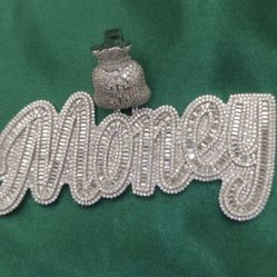 VVS D Moissanite “Money Bag Script” Custom Pendant