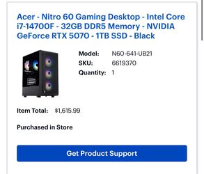 Acer nitro gaming desktop intel core
