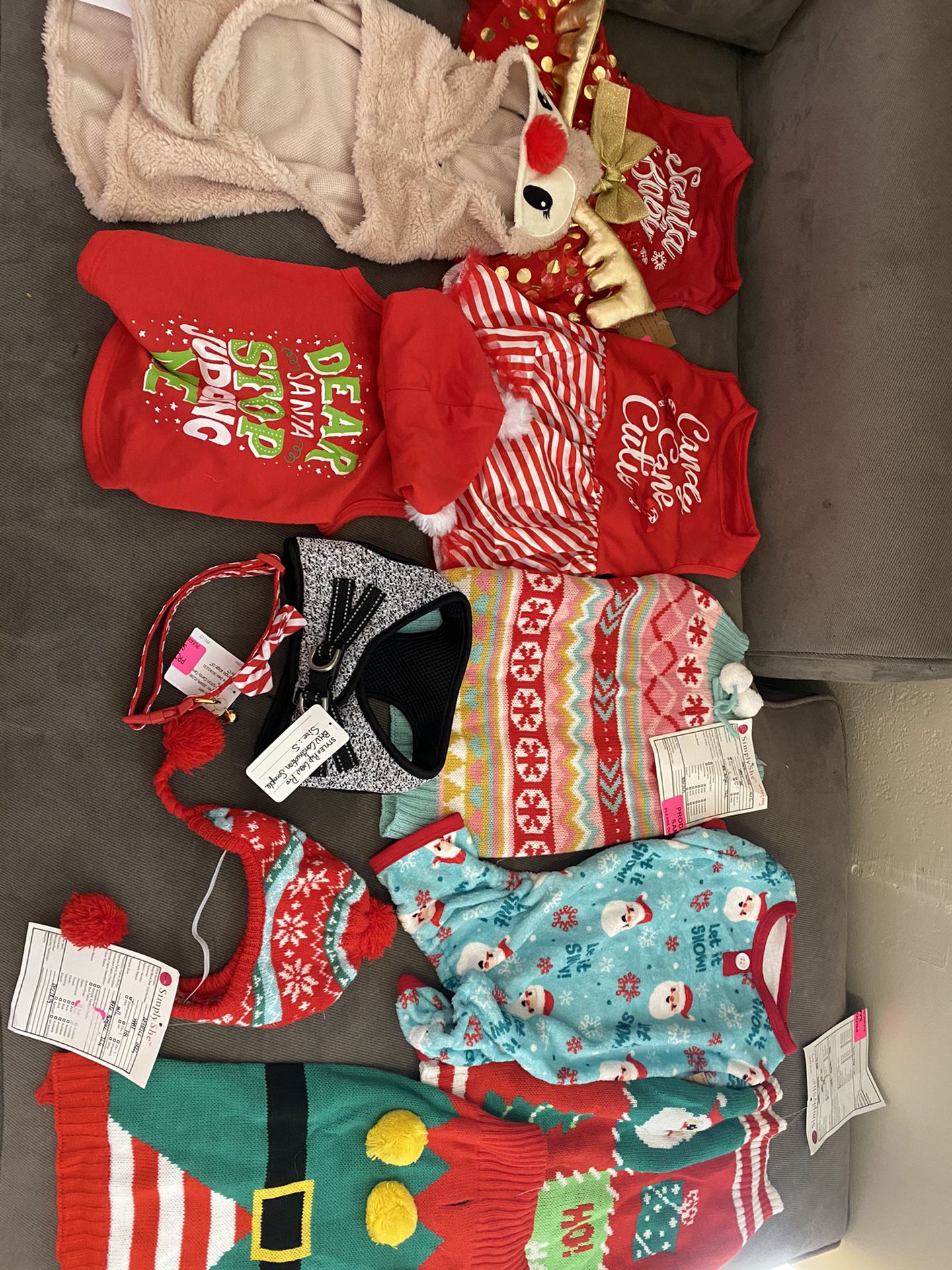 10pc Bundle Christmas Dog Clothes NEW $40 For Everything