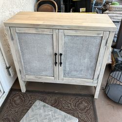 Awesome Solid Wood And Cane Cabinet 36x34x15