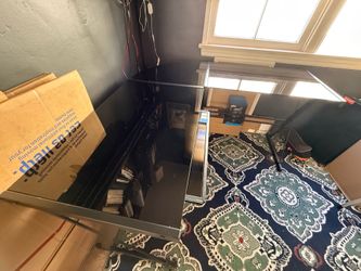 Black Glass L-Shaped Computer Desk
