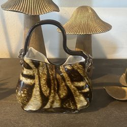 Modern Animal Print Glass Purse Decor