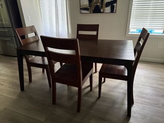 Wood Dining Table Set with 4 Chairs