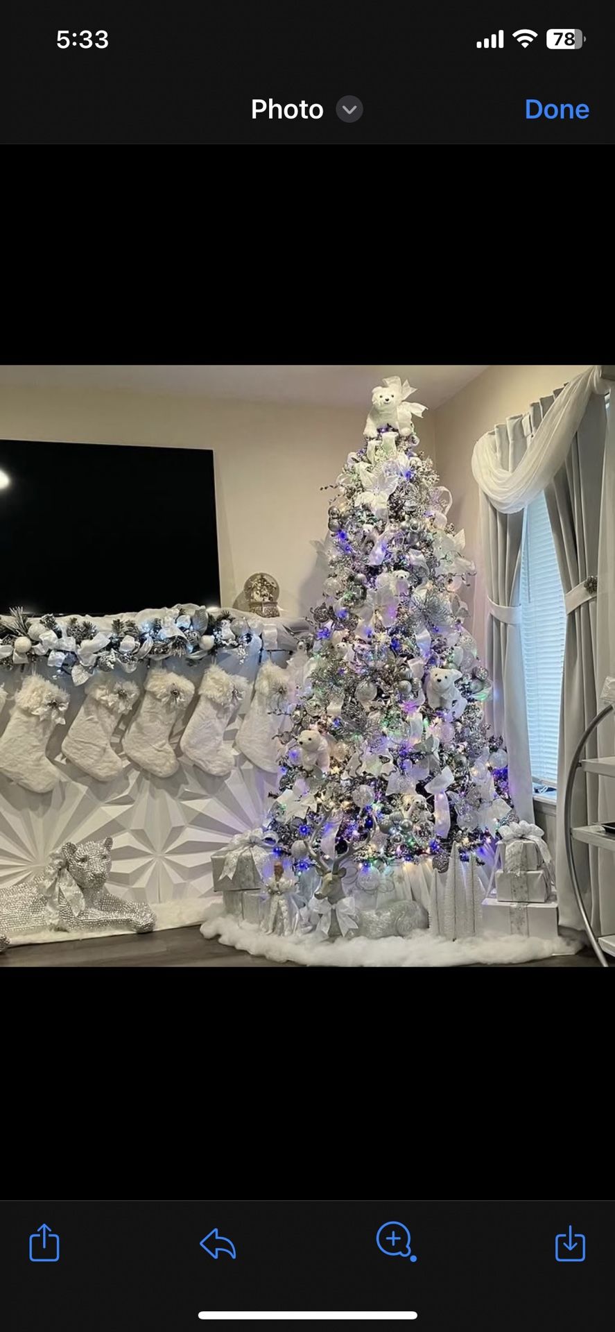 White  Flock Christmas Tree
