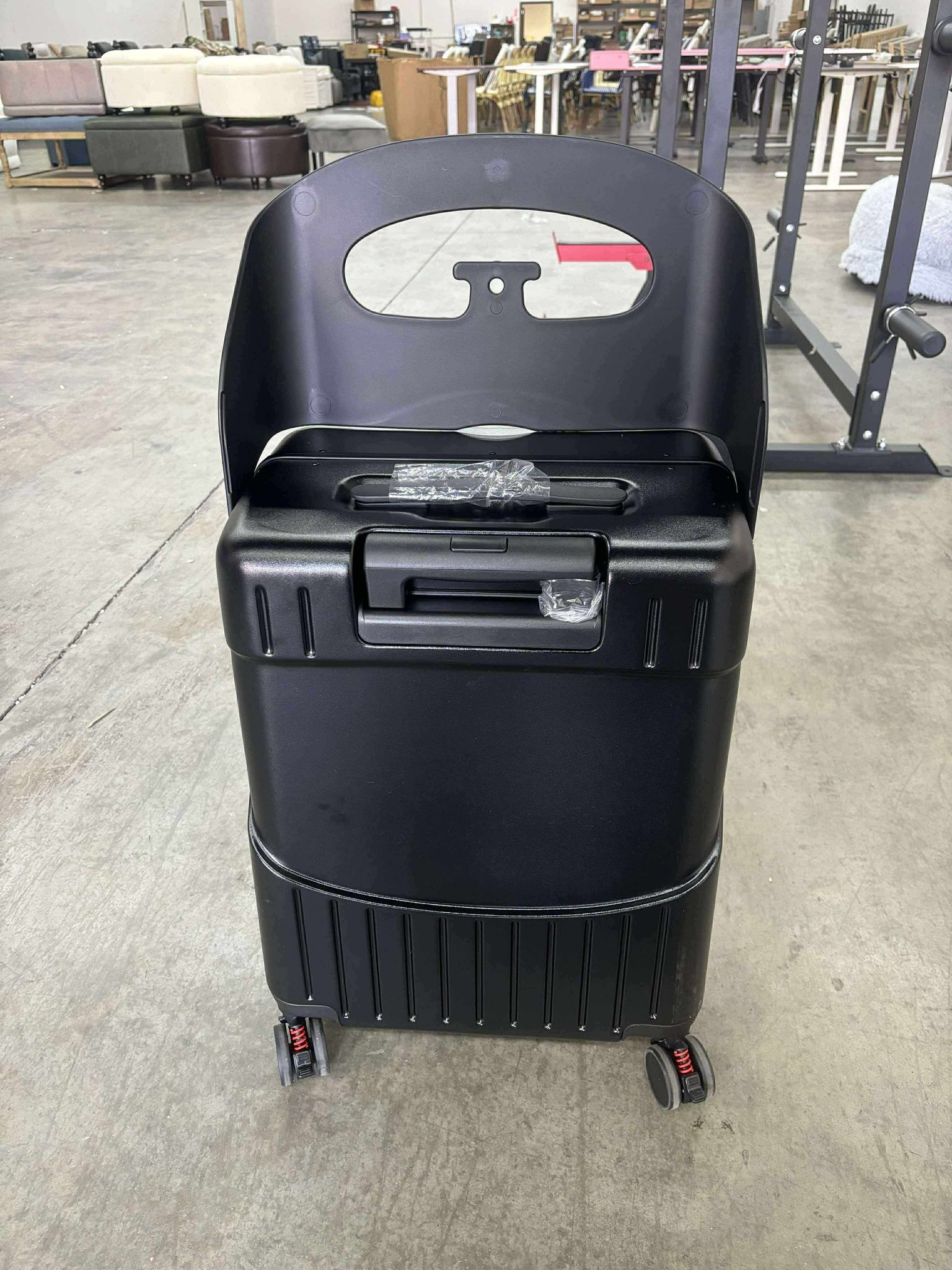 22" Carry On Luggage with Seat For Kids & Adults，Hardside Ride On Suitcase Front Opening with 360°Spinner