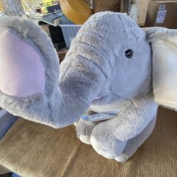 Large Stuffed Elephant And Mylar Balloon 
