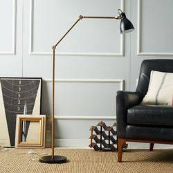 West elm industrial task lamp - black/ antique brass