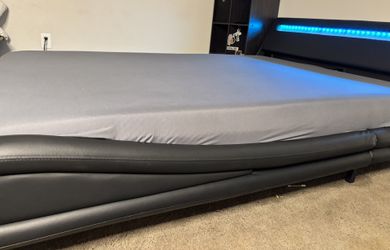 Faux Leather Wave- Design Bed Frame And Mattress !