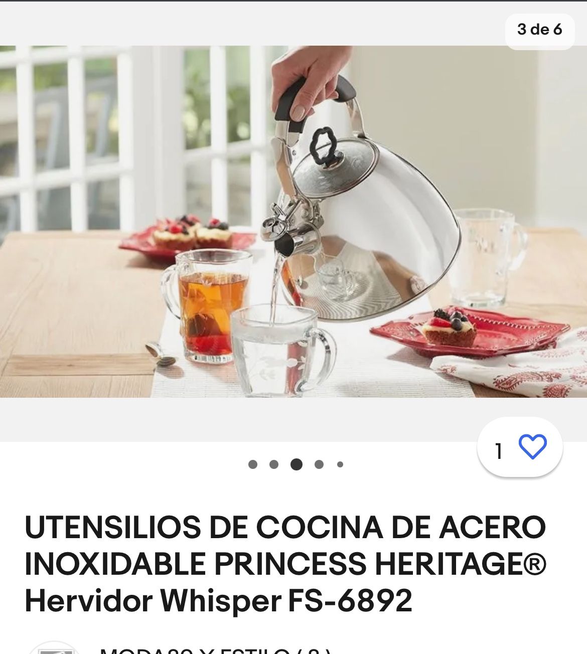 Princess House Tetera 2.5 Con Termo 18oz