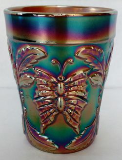 Carnival Glass Butterfly and Fern