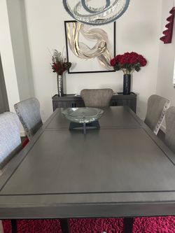 Dinning set 6 chair with extension