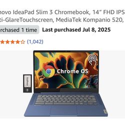 Brand New Chrome Book TouchScreen Lenovo IdeaPad Slim 3 Chromebook, 14″ 