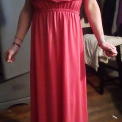 CUTE SALMON LIGHTWEIGHT SUNDRESS!!
