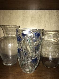 Mikasa “Bluebell” crystal vase and two others.