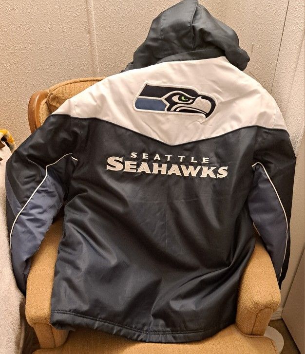 G-III Apparel (Vintage) Seattle Seahawks Hooded Winter Jacket w/ Vest Mens LARGE
