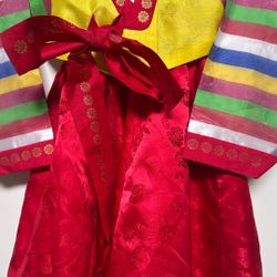 Girls Korean 한복 Korean Traditional Dress (2 Piece) Approx Size 3