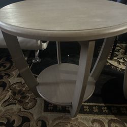 All new rustic farmhouse end table with storage  shelf