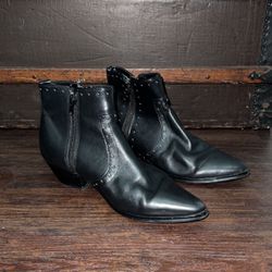 Marc Fisher Short Leather Moto Boots