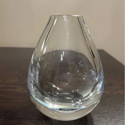 Gorgeous Organic Modern Hand Blown Clear Glass Bud Vase