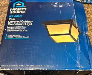 Project Source Wayman 10-in Covered Outdoor Flushmount Light