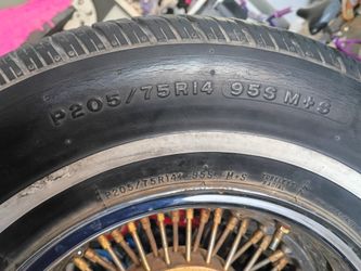 14" Whire Wheels Low Rider Set