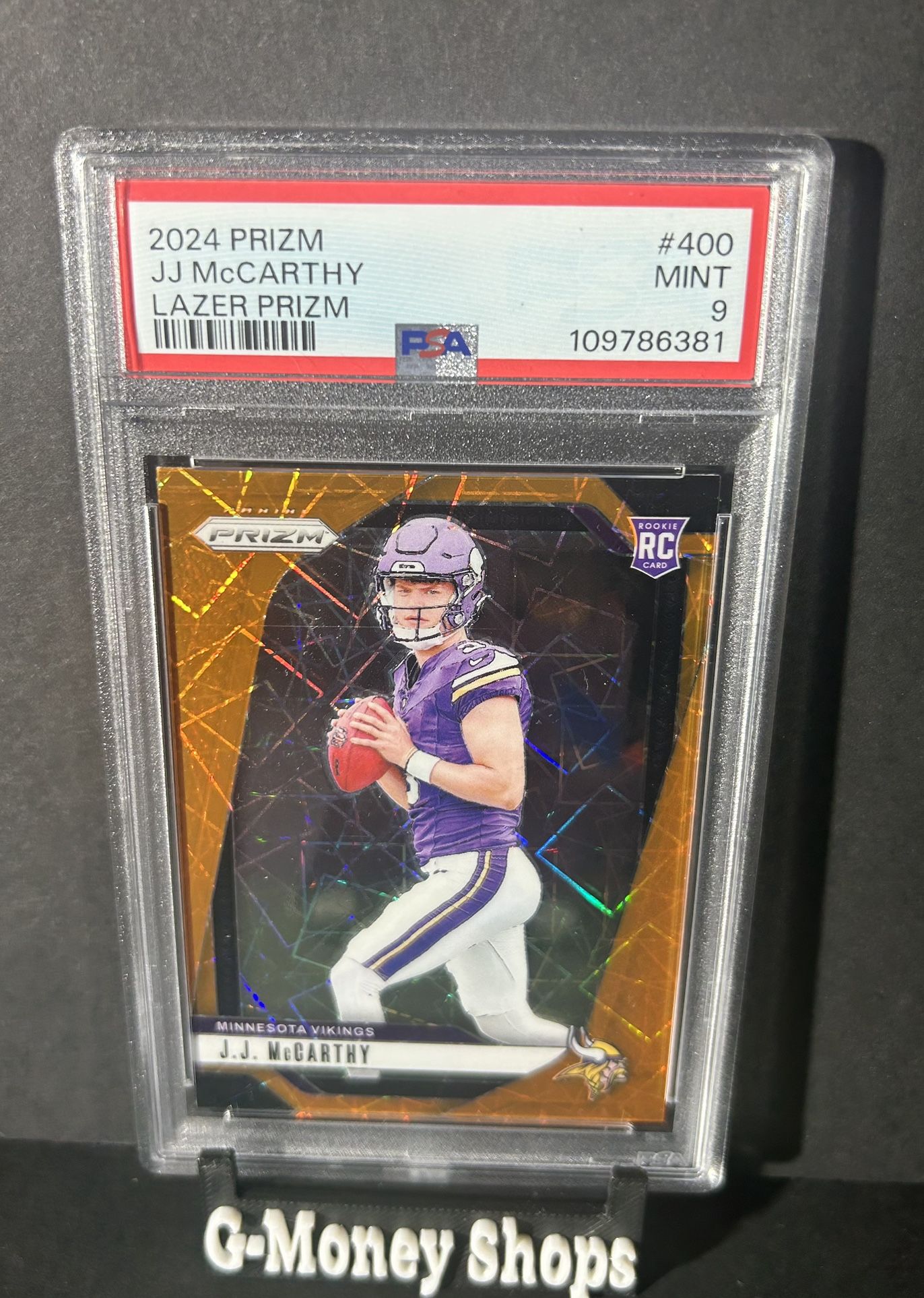 2024 Prizm JJ McCarthy #400 RC Lazer Prizm PSA 9