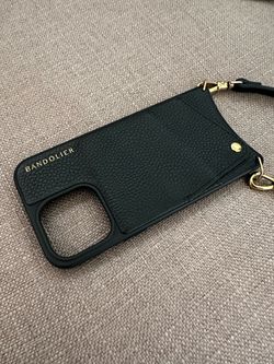 Bandolier Black Leather iPhone Case with Strap