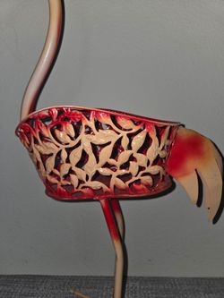Flamingo with basket